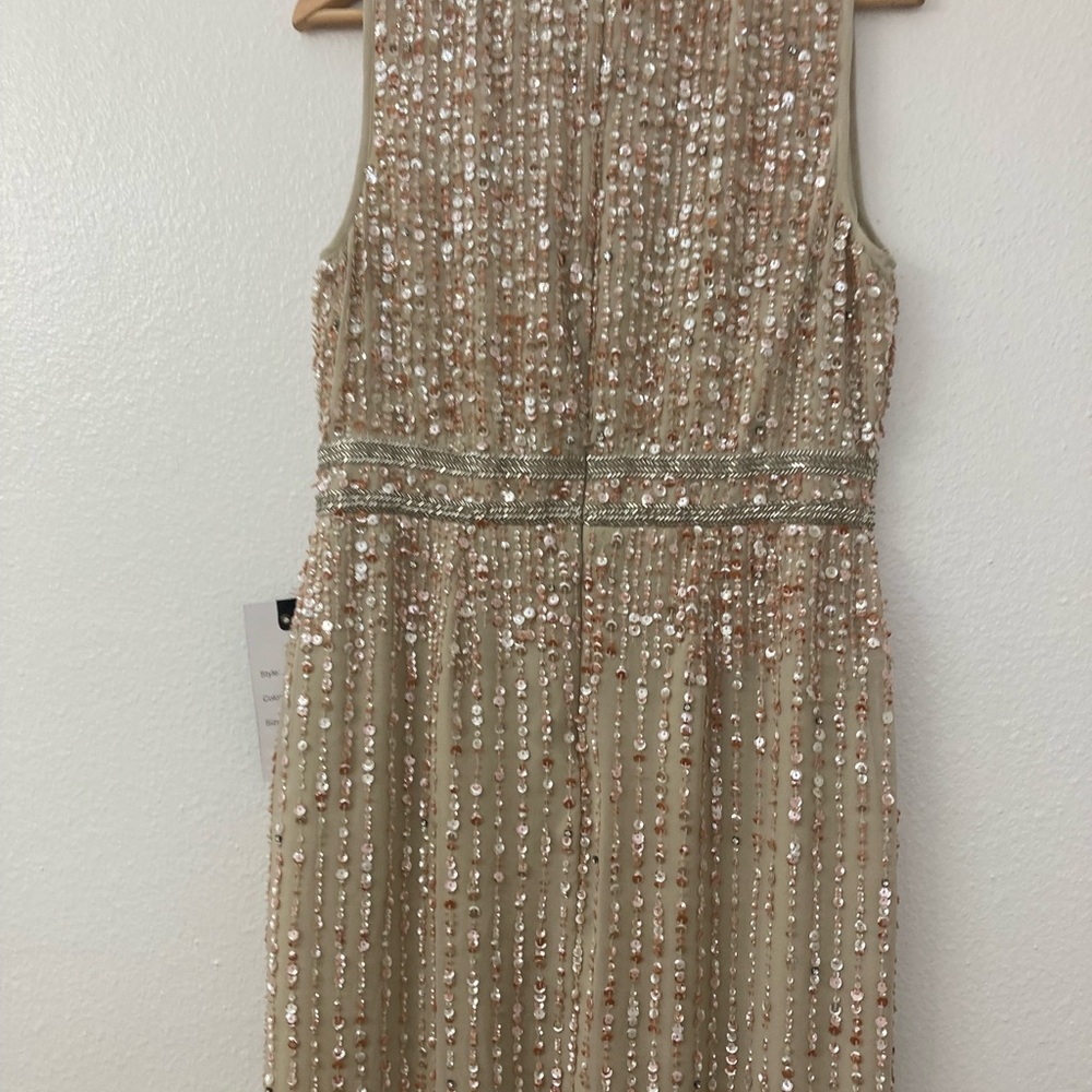 NWT Mac Duggal 93604 Sequin Sleeveless Evening Gown in Gold Size 10 - Picture 5 of 11